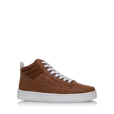 Brown 'PHOEBE' flat lace up sneakers